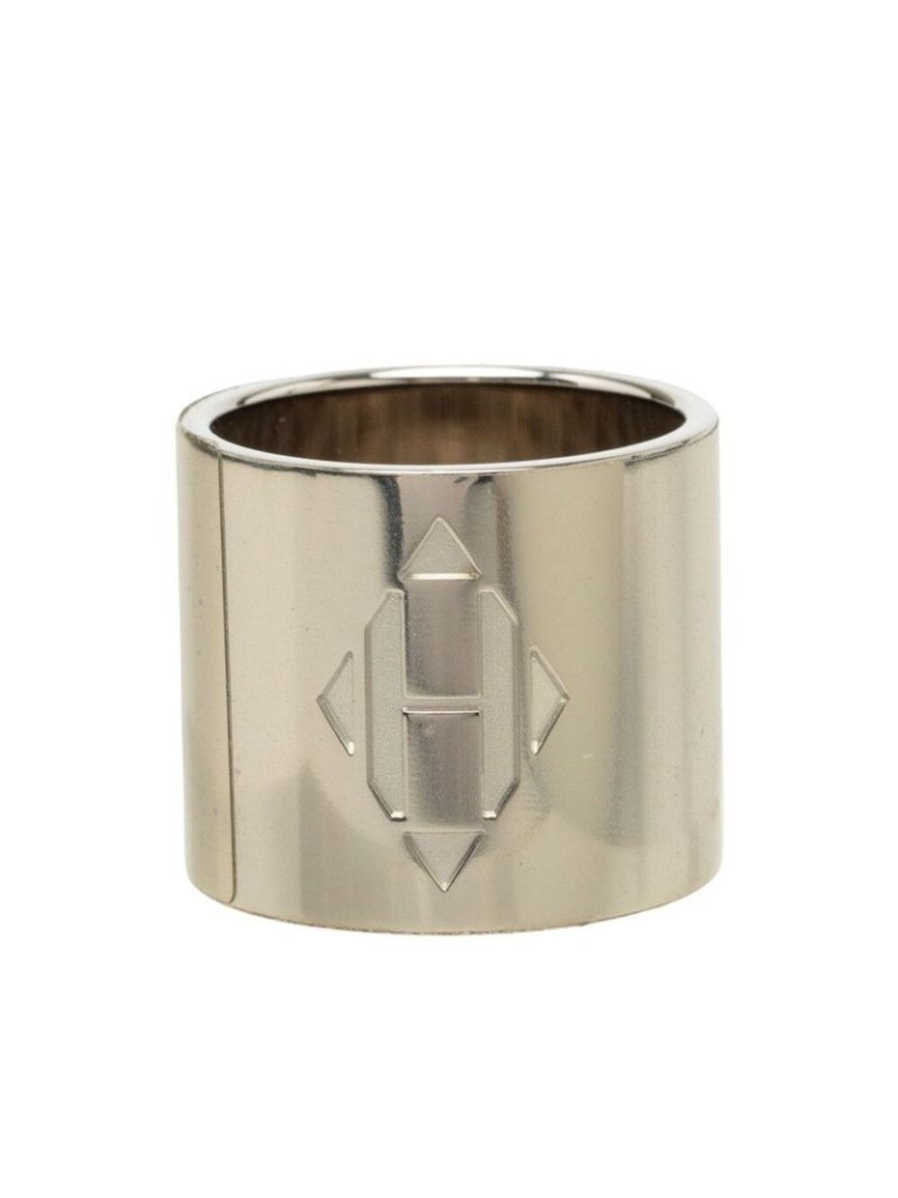 Hermes H Dearman Scarf Ring Silver Metal